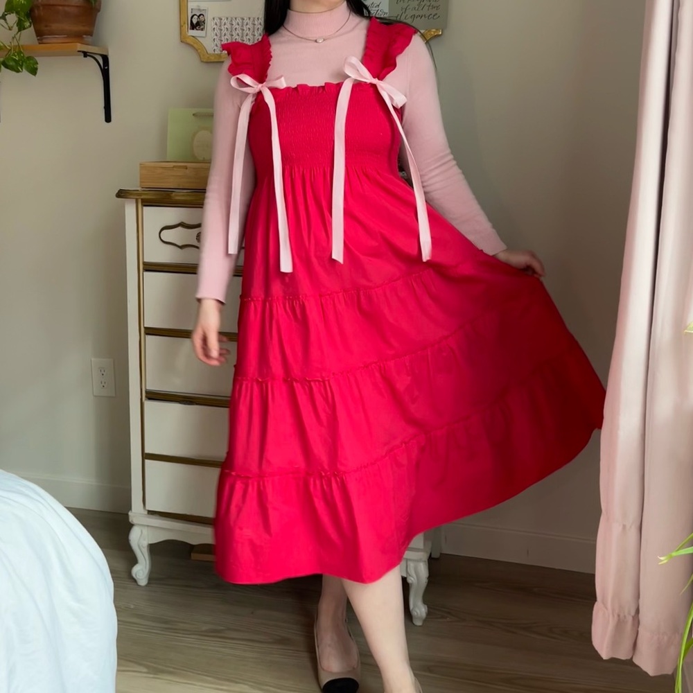 Red Tiered Hill House Nap Dress
